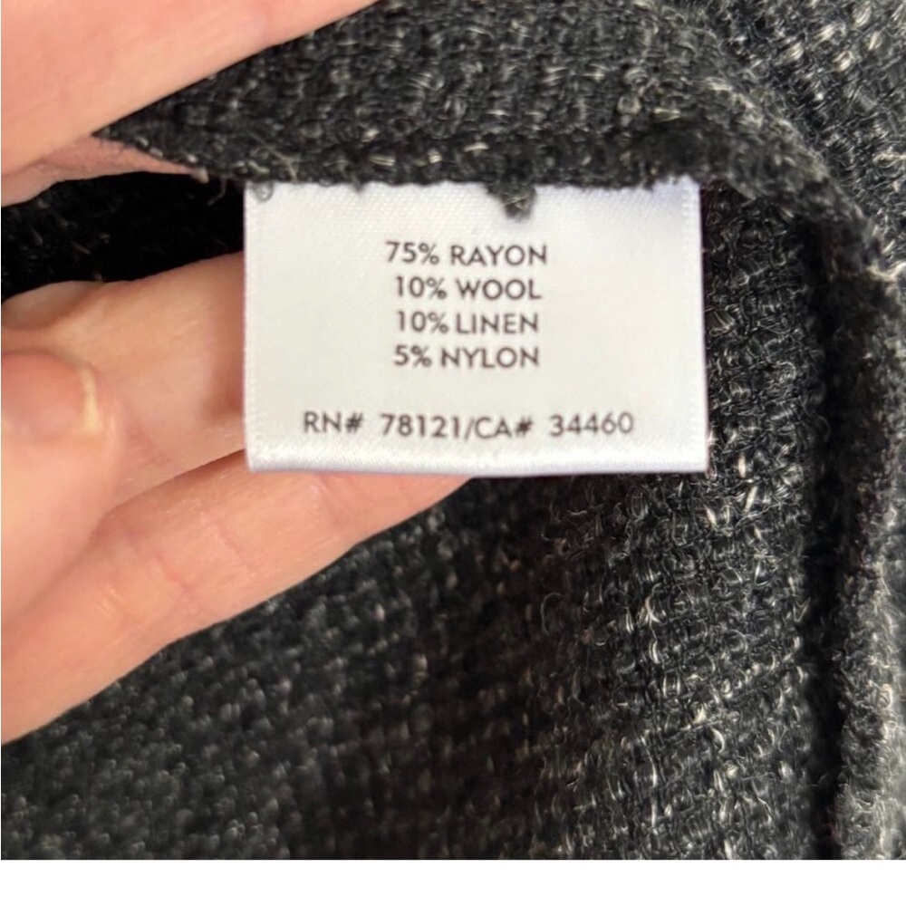 Eileen Fisher Charcoal Gray lightweight open blazer jacket pockets Large - Picture 7 of 8